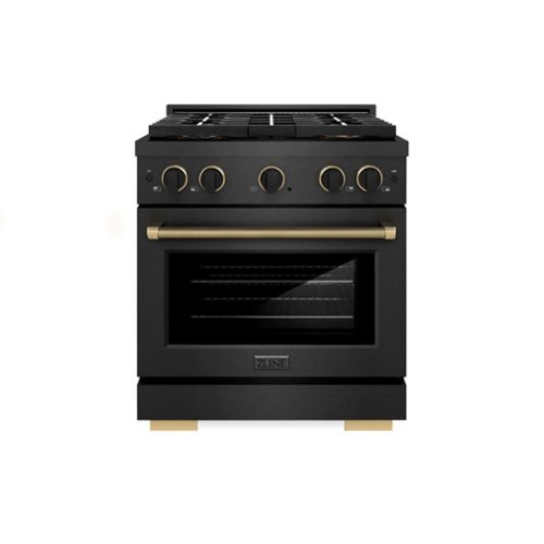 ZLINE - Designer 30 in. 4.2 cu. ft. Freestanding DuoPro Dual Fuel Range in Black Satin Steel with Black and Bronze Accents - Black Satin Stainless Steel