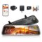 WOLFBOX - 4K+1080P Rear View Mirror Dash Cam, 5.8G Hz Wifi, GPS, 12'' Touch Screen, WDR, Night Vision, 32GB Card, 24H Parking Mode - Black-Front_Standard
