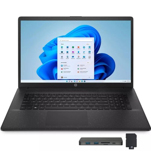 HP - 17.3" HD+ Laptop,Intel i7-1255U,32GB RAM,1TB SSD+288GB Dock Set,‎Intel Iris Xe Graphics,Win 11 Pro - Black-Front_Standard 