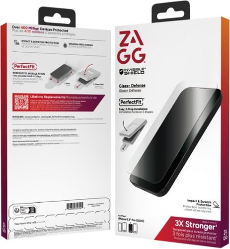 ZAGG Glass+ Defense Screen Protector for Apple iPhone 17 Pro - Clear WHERE TO BUY