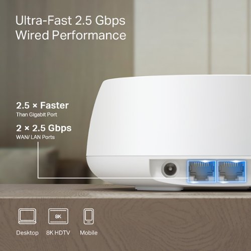 TP-Link BE5000 Dual-Band Multi-Gig Whole Home Mesh WiFi 7 System 3-Pack (Deco BE5000) - White GLOBAL SHIPPING