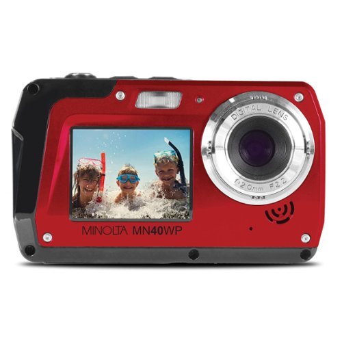 Minolta - 48.0-Megapixel Waterproof Digital Camera - Red-Front_Standard 