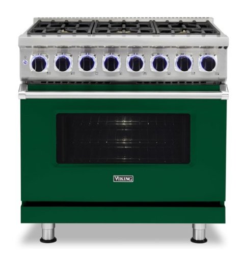 Viking - 36"W./24"D. Dual Fuel Sealed Burner Range-6 Burners-LP - Ivy-Front_Standard 