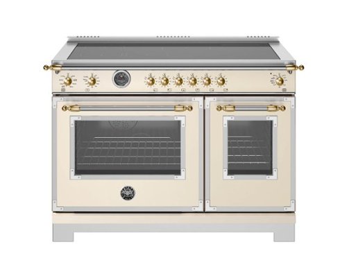 Bertazzoni - 48" Heritage Series Induction Range - Avorio/Gold - Ivory