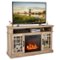 Gymax - 48'' TV Stand Console Cabinet w/ Fireplace Entertainment Center For Living Room - Natural-Front_Standard