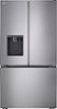 LG - Counter-Depth MAX 25.5 Cu. Ft. French Door Smart Refrigerator with Ice Plus - PrintProof Stainless Steel Look-Front_Standard
