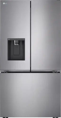 Front. LG - Counter-Depth MAX 25.5 Cu. Ft. French Door Smart Refrigerator with Ice Plus - PrintProof Noble Steel.