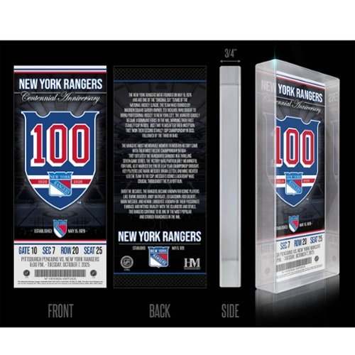 Highland Mint - New York Rangers Centennial 3D Acrylic Block Art - Multicolor-Front_Standard 