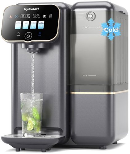 Hydrofast - C100 Countertop Reverse Osmosis Water Filter System, 6 Stage Filtration, Cold & Room Temp, 3:1 Pure to Drain, BPA Free - Gray