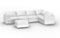 Lovesac - 6 Seats (3 Storage) + 8 Angled Sides Sky Grey Corded Velvet Sactional & Standard Foam - Sky Grey-Front_Standard 