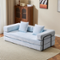 Anysun - Chenille Convertible Floor Sofa Bed with Pillow Support & Armrest - Compression Couch Sleeper for Living Room & Bedroom - Blue-Front_Standard