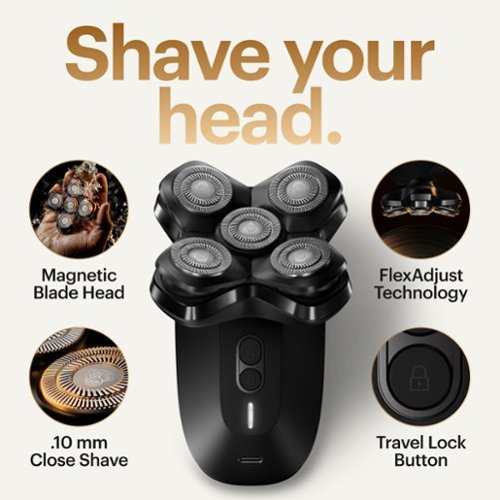 Manscaped The Dome Shaver Pro Essentials Kit Rechargeable Wet/Dry Scalp and Bald Head Shaver Gift Set - Black WORLDWIDE DELIVERY