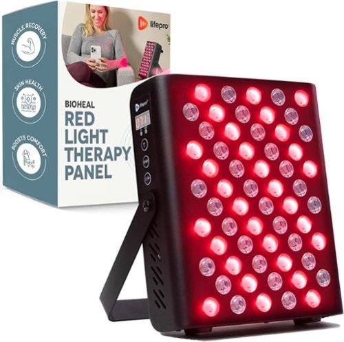 LifePro - Red Light Therapy Panel – Near Infrared for Pain, Inflammation & Skin Health, 60 LEDs to Improve Circulation - Black-Front_Standard 