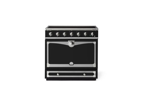 La Cornue - 90 Induction Range Matte Black with Stainless Steel & Satin Chrome - Multi-Front_Standard 