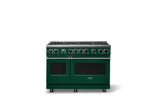 Front. Viking - 48"W. 7.3 Cu. Ft. Freestanding Sealed 8 Burner LP Gas Range - Ivy - Ivy.