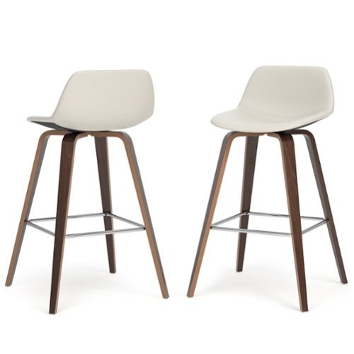 Simpli Home - Randolph Bentwood Counter Height Stool (Set of 2) - Cream-Front_Standard 