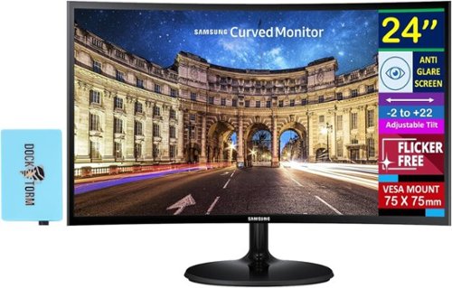 Samsung - CF390 Curved 24" FHD VA Monitor, AMD FreeSync, Anti-Glare, VESA Mount, HDMI & DKZ Hub, (LC24F390FHNXZA) - Black-Front_Standard 
