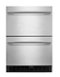 KitchenAid - 4.4 Cu. Ft. Undercounter Double-Drawer Refrigerator - Black Cabinet/Stainless Steel Doors-Front_Standard