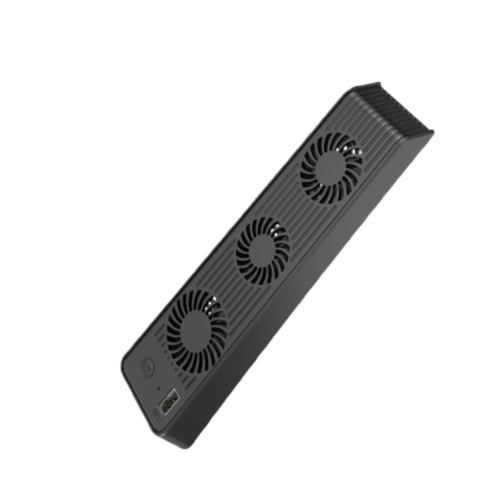 Stock Preferred - External Cooling Fan with 3-Fan Design & LED Lights for PS5 Console - Black-Front_Standard 