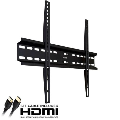 Mount-It! - Fixed TV Wall Mount for 37” – 70” Screens – Low Profile Heavy‑Duty Bracket - Black-Front_Standard 