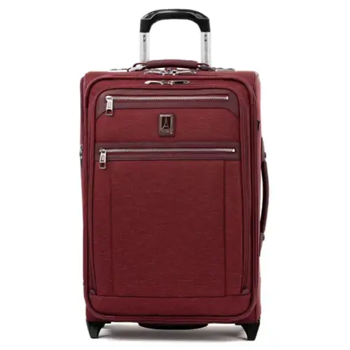 Front. Travelpro - Travelpro Platinum Elite Softside Expandable 22" Carry On Spinner - Bordeaux.