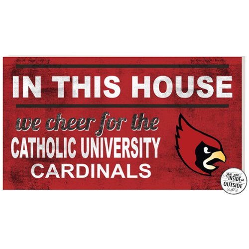Jardine - Catholic University Cardinals 11'' x 20'' Indoor/Outdoor In This House Sign - Red-Front_Standard 