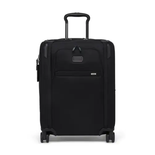 Front. TUMI - Alpha Large  Dual Access 22" Expandable Spinner Carry-On Suitcase - Black.