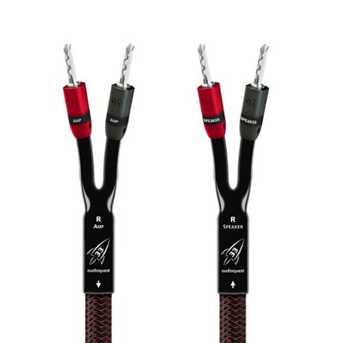 AudioQuest - Rocket 33 Full-Range 9' Analog Speaker Cable w/ SureGrip 300 Connectors with Banana to Banana Connectors - Red on Black-Front_Standard 