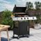 U-HOMY - GrillMaster Outdoor Propane Gas Grill with Side Burner, Cast Iron Grates, Storage Cabinet, Easy Clean - 3-Burner-Front_Standard