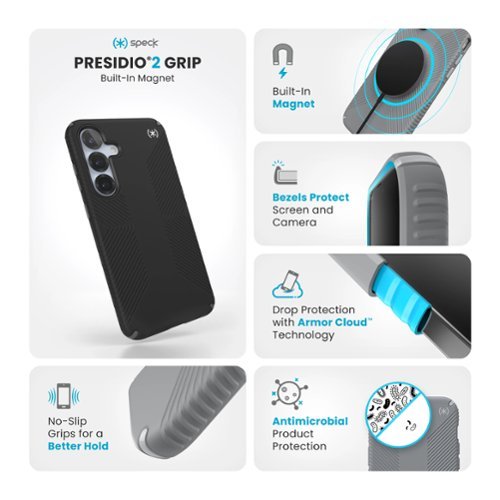Speck Presidio2 Grip and Magnet Case for Samsung Galaxy S25+ / S24+ - Black WHERE TO BUY