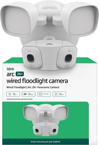 Blink - Arc 2K+ Wired Floodlight Camera (newest model) — Wired smart security, 2K, 180° coverage – 2 cam, 1 mount - White
