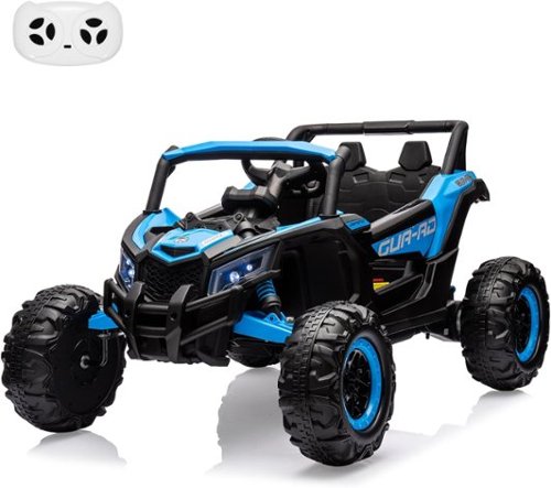 GARVEE - 24V 2 Seater Ride on Car Truck for Big Kids, Ride on Car w/Remote Control, Spring Suspension, Music,Ride on Toy for Kids - Blue-Front_Standard 