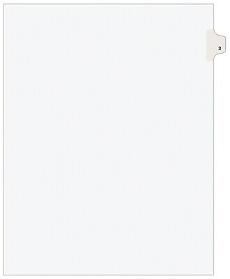 Avery - Legal Pre-Printed Paper Dividers, Side Tab #3, Style, Letter Size, 25/Pack - White - image 2