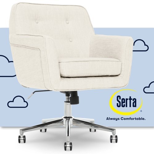 

Serta - Ashland Memory Foam & Twill Fabric Home Office Chair - Ivory