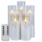 IMAGE - 5 Pack 3D Wick LED Candles with Timer Flickering Flameless Candles - White-Front_Standard