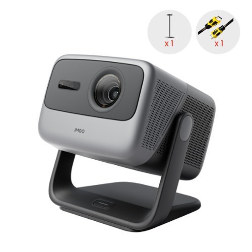 JmGO - N1S Ultimate 4K UHD Triple Laser Projector with Google TV 3.0, 3300 ISO Lumens, 110% BT.2020, Dolby Audio & WiFi 6 - Dark Gray-Front_Standard 