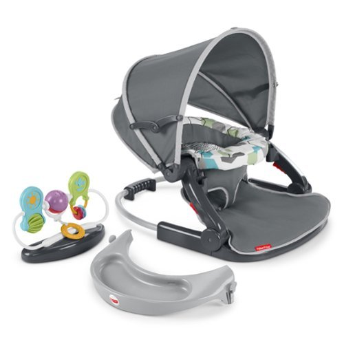 Fisher-Price On-the-Go Sit-Me-Up Infant Floor Seat - Gray Hexagon WORLDWIDE DELIVERY