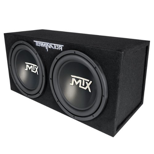 MTX - TNE212D 12-Inch 1200-Watt Car Audio Dual Loaded Subwoofer Box Enclosure - Black-Front_Standard 