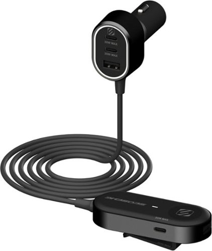 POWERVOLT 100 Scosche 6-Port Car Charger w/ Extension - Black