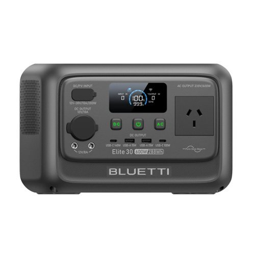 BLUETTI - 600W Continuous/1500W Peak Output Power Station 288Wh Push Button Start LiFePO4 Battery Solar Generator for Outdoors - Gray-Front_Standard 