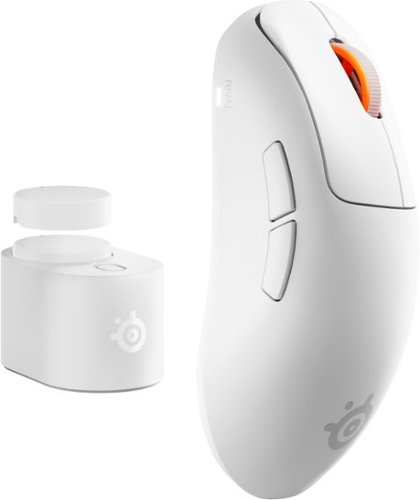 SteelSeries - Rival Pro Wireless Optical Ergonomic Gaming Mouse with 8K Polling – Ultra-Wideband/RF for PC - Wireless - White