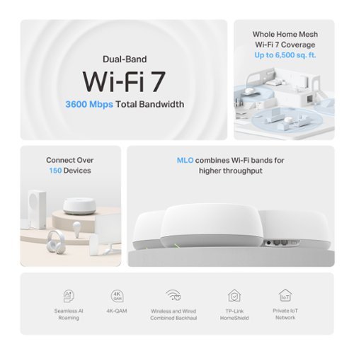 TP-Link Deco BE3600 Dual-Band WiFi 7 Mesh System 3-Pack - White WORLDWIDE DELIVERY