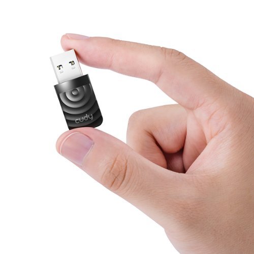 Cudy  AC1300 Wi-Fi USB Adapter - 5GHz/2.4GHz, Wireless Adapter, Compatible with Windows, iOS 10.6-10.15.3, Linux, Black - black GLOBAL SHIPPING
