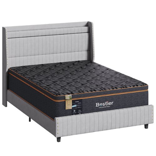 Bestier Queen Size Pillow Top Mattress Organic Wool Gel Memory Foam Boxed Made in USA - Black