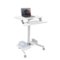 Mount-It! - Mobile Sit-Stand Computer Workstation with Height Adjustment, Device Slot, Keyboard Tray & Bonus Storage - White-Front_Standard