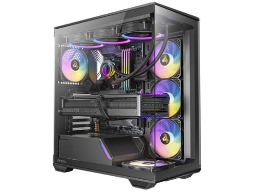 Antec - C3 ARGB, 4 x 120mm ARGB Fans, 8 Fan Support, Type-C 3.2 Gen 2, Tempered Glass, 360mm Radiator, Mid-Tower ATX Case - Black-Front_Standard 