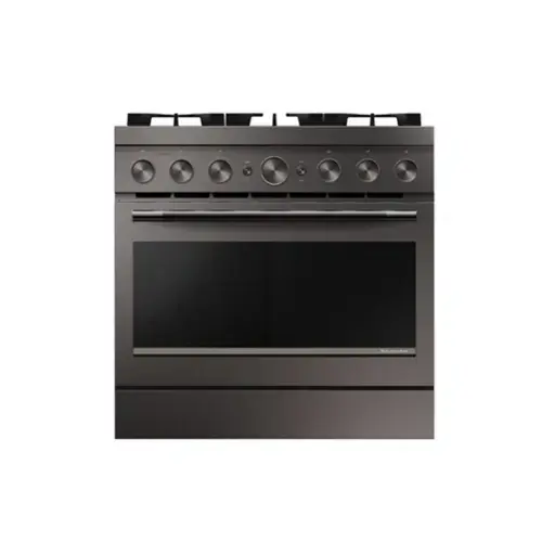 Front. KitchenAid - 5.1 Cu. Ft Commercial Gas Range with No Preheat Air Fry Mode and 6 Burner - Black Ore.