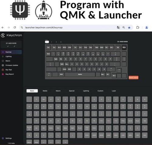 Keychron Q1 75% Custom Wired RGB Mechanical Keyboard with Programmable QMK/VIA Hot-Swappable Brown Switch - White GLOBAL SHIPPING