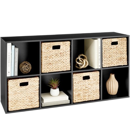 Best Choice Products - 8-Cube Bookshelf, 13.5in Display Storage System, Organizer w/ Removable Back Panels - Black-Front_Standard 