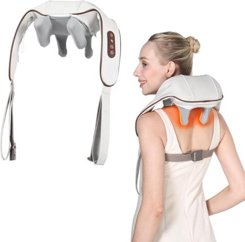 Teendow - Neck Massager with Heat Feature, 4 Modes, Shoulder Massager, Back Massager, Muscle Pain Relief - Beige-Front_Standard 